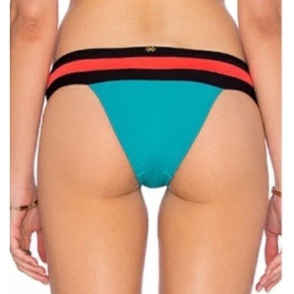 NWT PILYQ Lagoon Color Block Banded Teeny Bikini Bottoms Sz. M - Picture 2 of 3